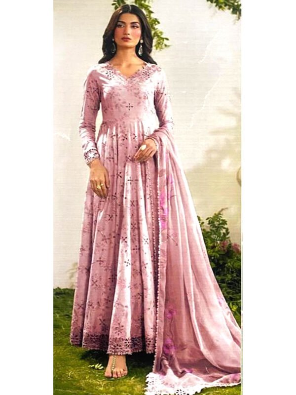 Baroque Linen Winter Collection – Embroidered Chickenkari Suit – Digital Printed Dupatta – 3 Piece Ready to Wear