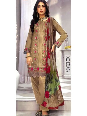 Hamda Nishat Viscose Chikankari Suit – Digital Printed Dupatta – 3 Piece – Article AH-2791