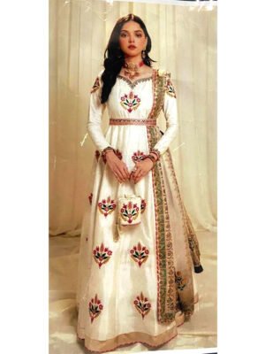 Asim Jofa Organza Collection – Full Embroidered Maxi with Handwork – Malai Trouser – Article SIN-1293