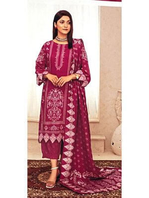 HM Viscose Winter Collection – 3 Piece – Digital Printed Shirt & Dupatta – Plain Trouser – 5 Colors – Article 00842