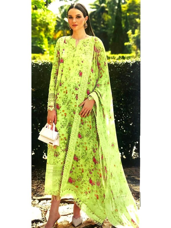 Zainab Chottani Linen Winter Collection – Embroidered 3 Piece Suit – Article YA-8027